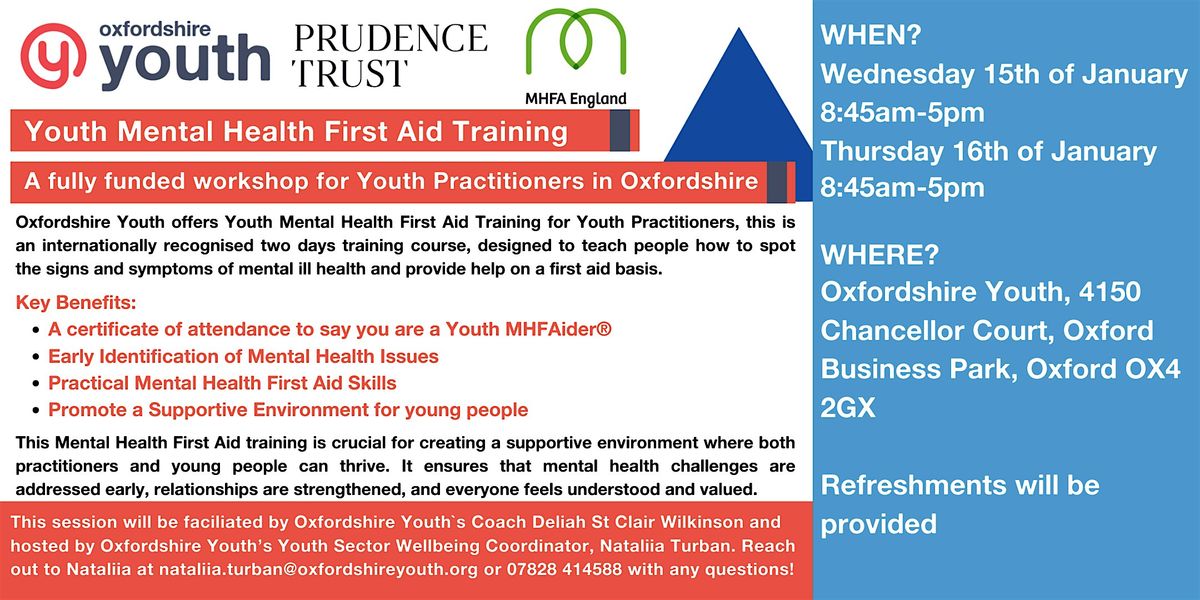 Youth Mental Health First Aid Training for Youth Practitioners