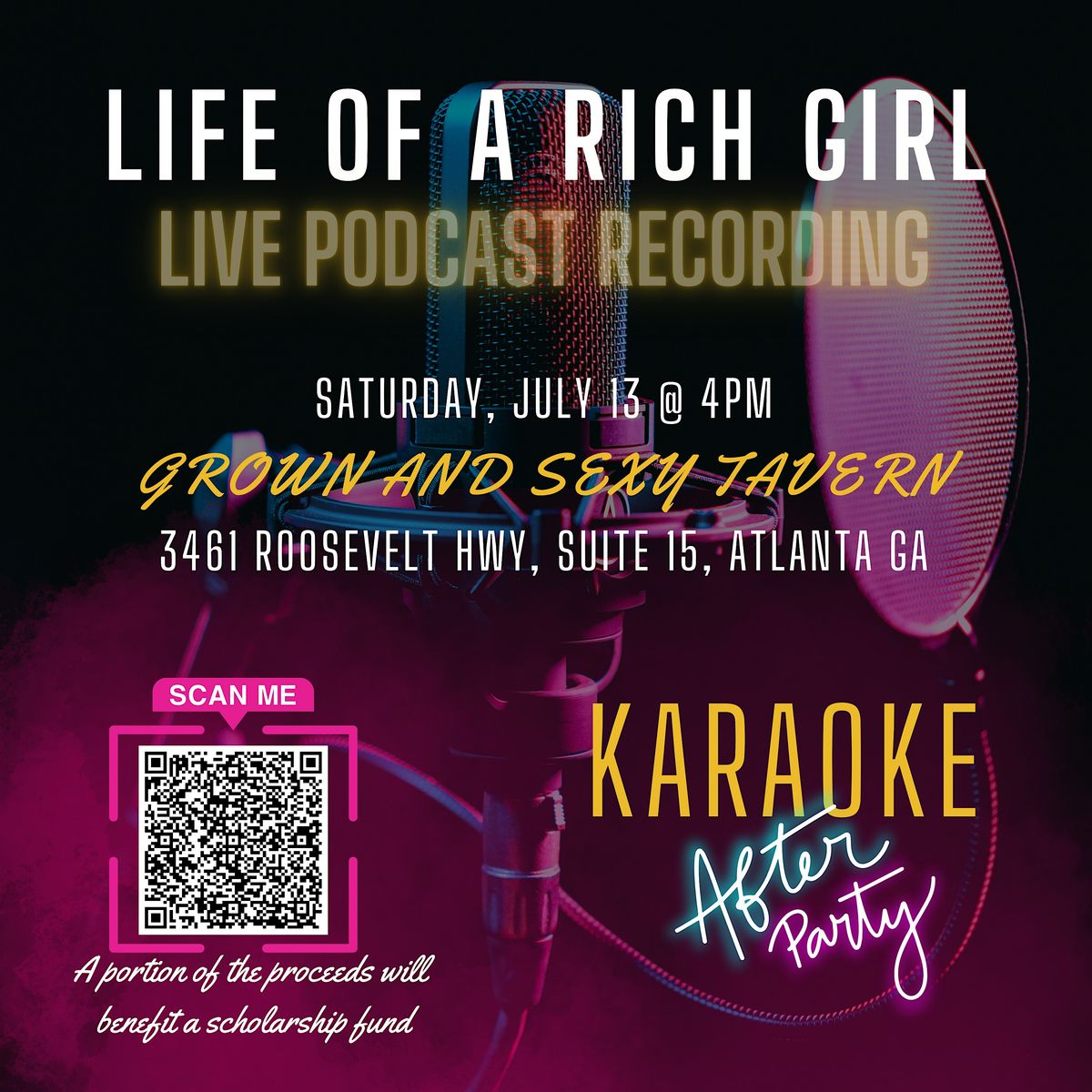 Rich Girls LIVE Podcast and KARAOKE Day Party
