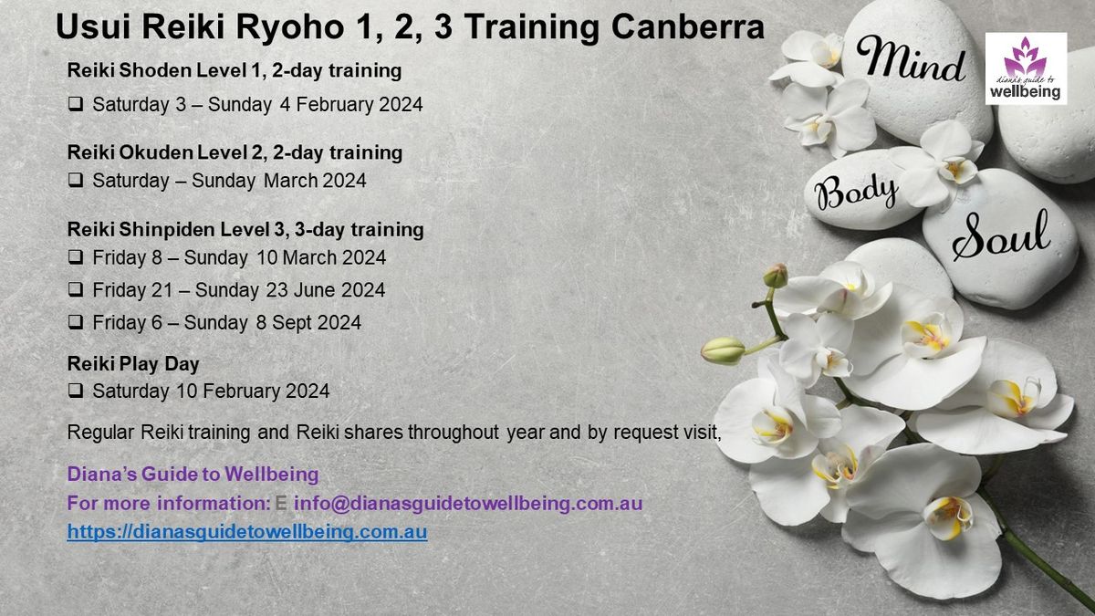 Usui Reiki Ryoho Shinpiden Training Level 3, 3-day workshop Canberra