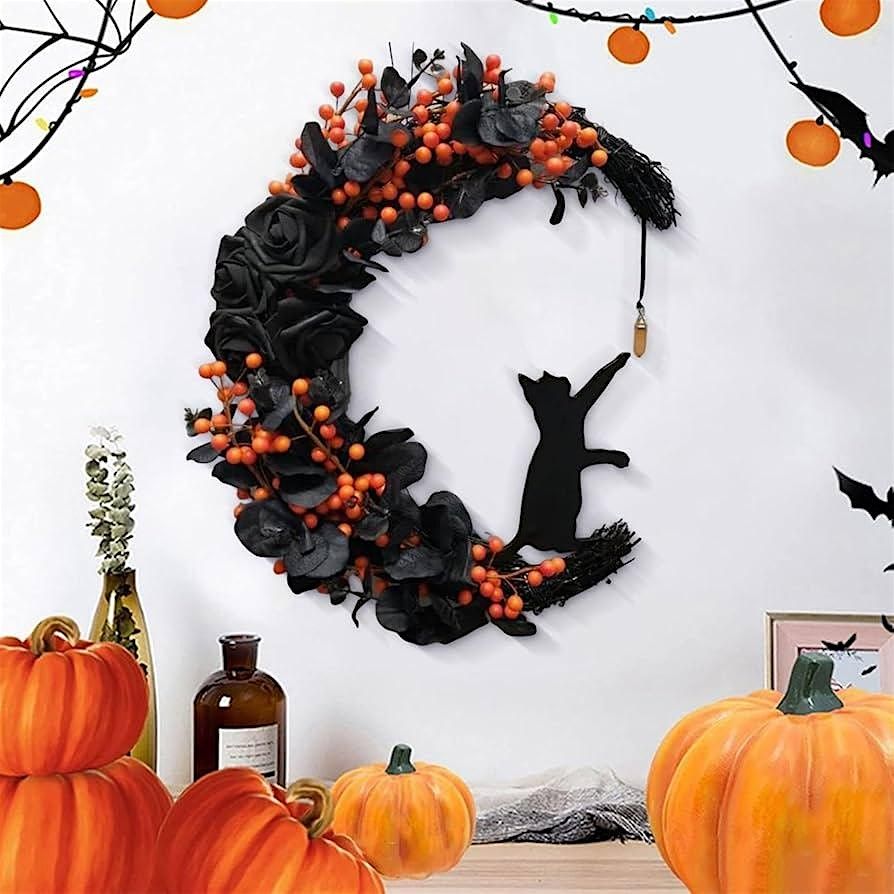 Halloween Moon Wreath Making