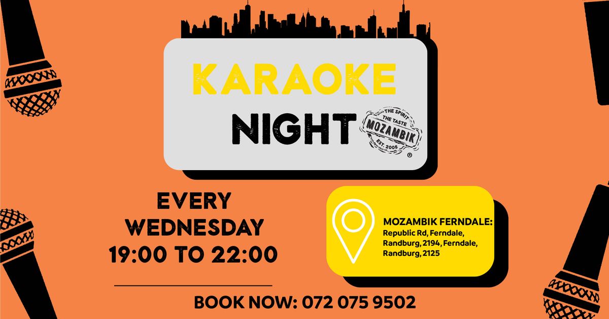 Karaoke Night, Every Wednesday from 19:00 to 22:00.