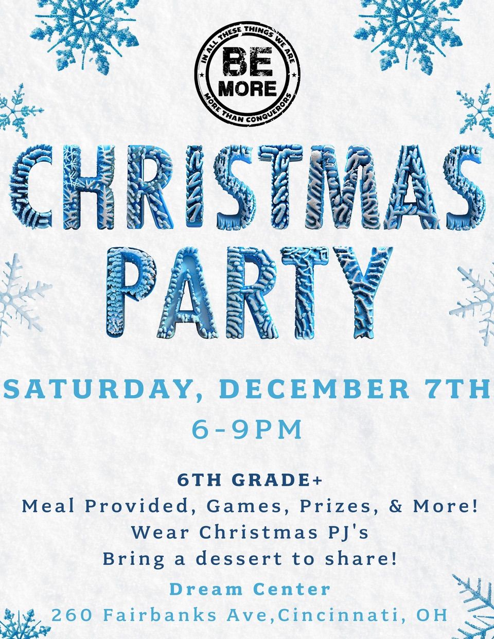 Save The Date! BeMore Christmas Party \u2744\ufe0f