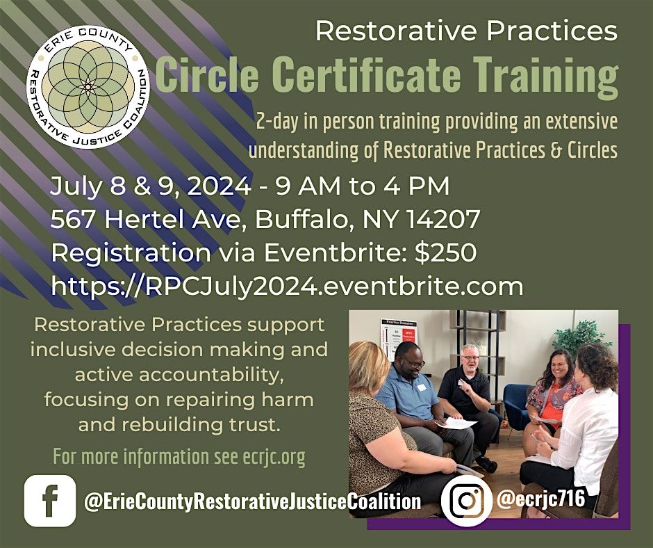 2-Day Restorative Practices Circle Certificate Training (July 2024)