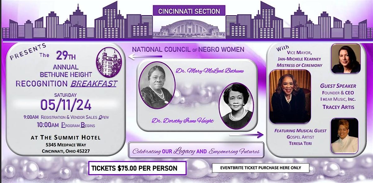 Cincinnati Section NCNW 29th Annual  Bethune-Height Recognition Breakfast