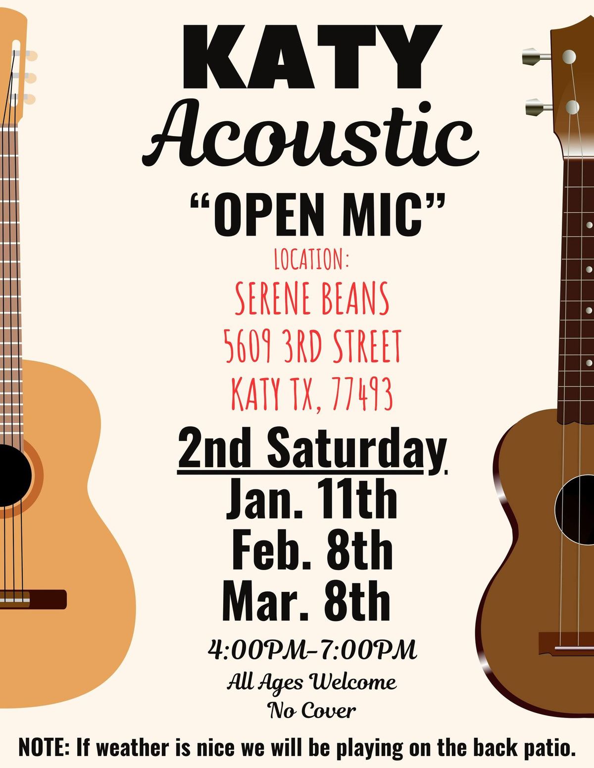 2nd Saturday Open Mic at Serene Beans