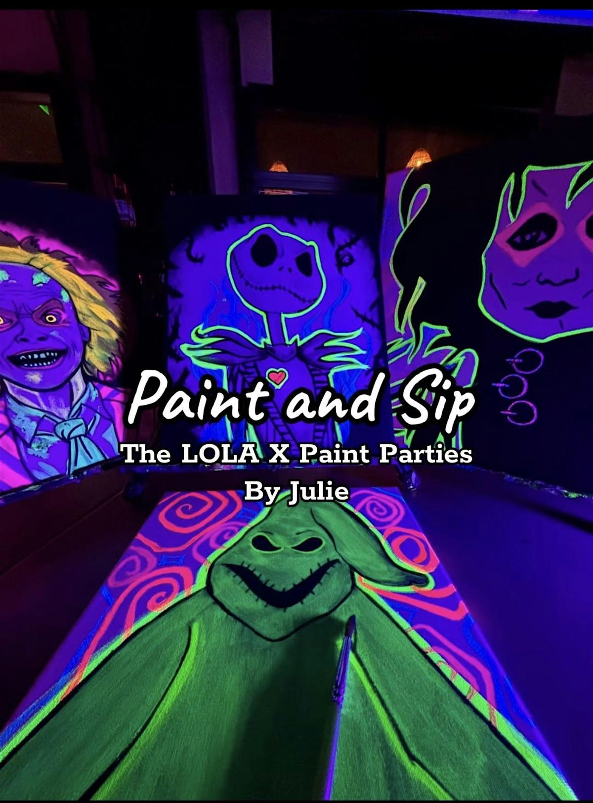 Sip and Paint; Glow in the Dark Halloween Spooky Favorites