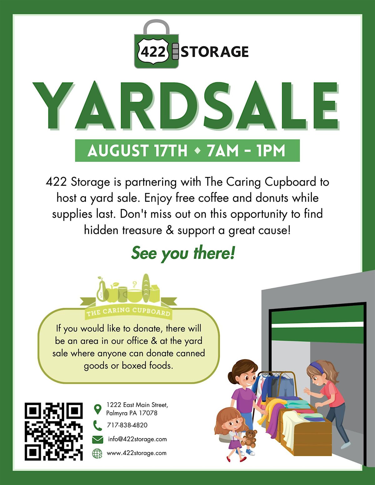 Community Yard Sale, 422 Storage Palmyra, 17 August 2024