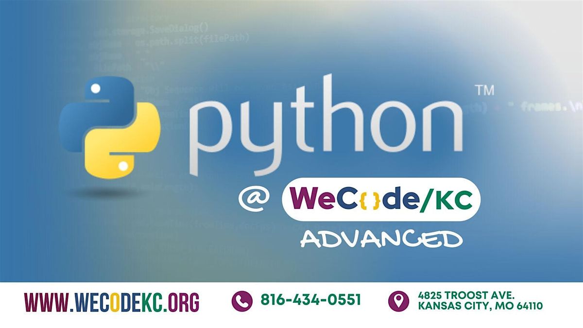 WeCodeKC's Advanced Python Class (Ages 12 - 17)