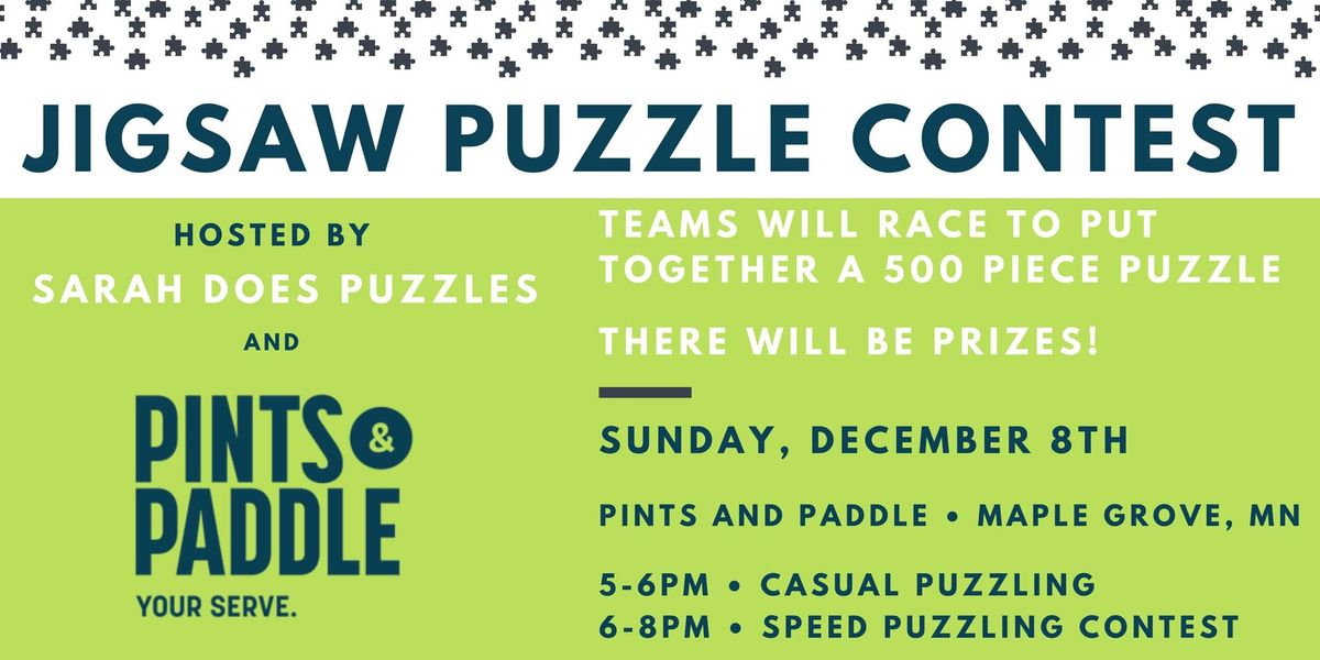 Team Jigsaw Puzzle Contest at Pints and Paddle with Sarah Does Puzzles