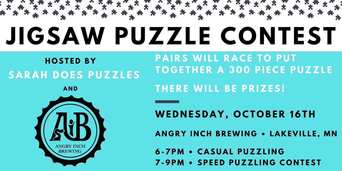 Pairs Jigsaw Puzzle Contest at Angry Inch Brewing with Sarah Does Puzzles