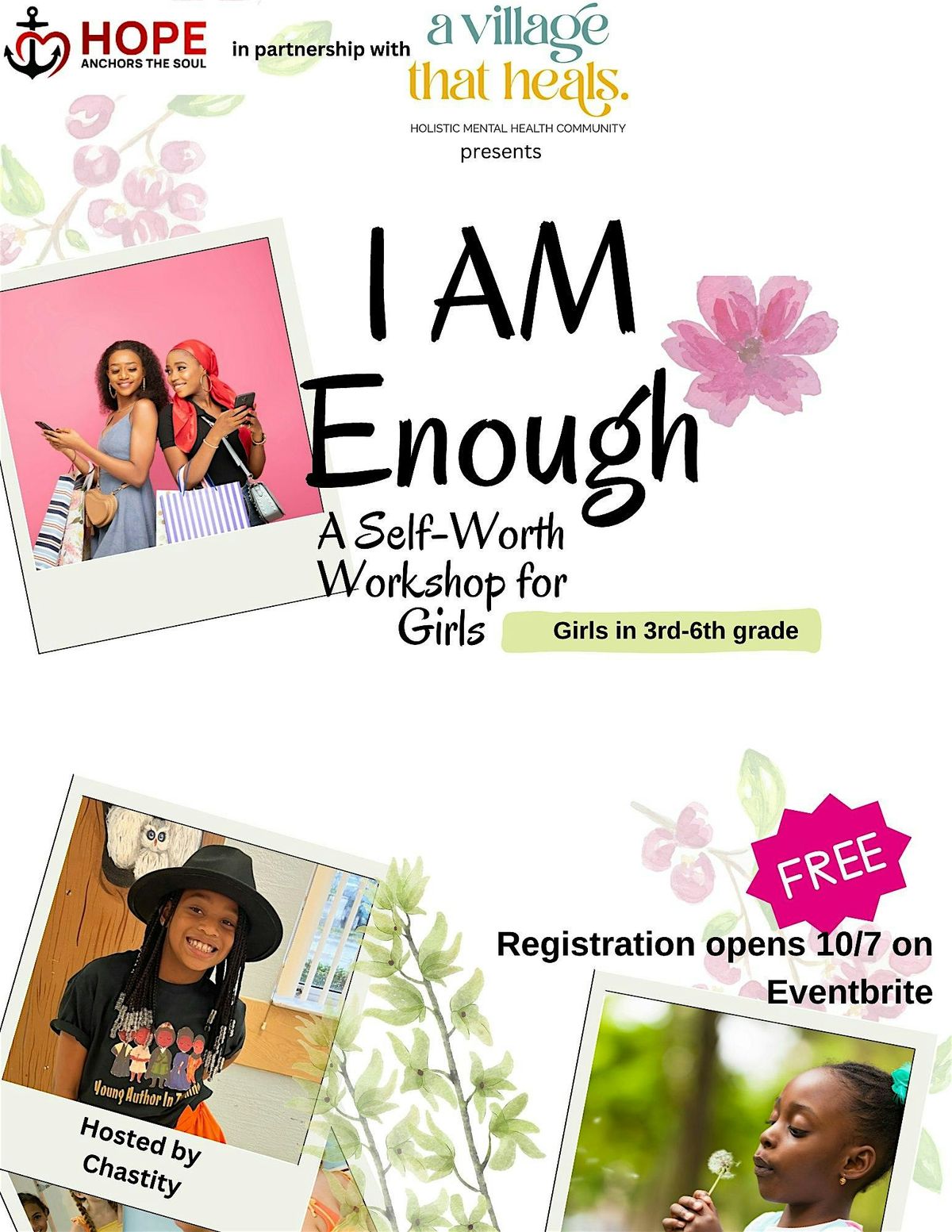 I AM Enough; A Self-Worth Workshop for Girls