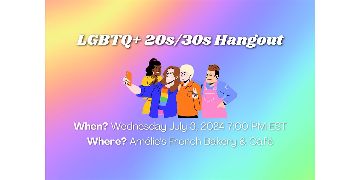 Make Friends Meetup \u2615\ufe0f LGBTQ+ 20s 30s Hangout\/Discussion at Amelia\u2019s Cafe
