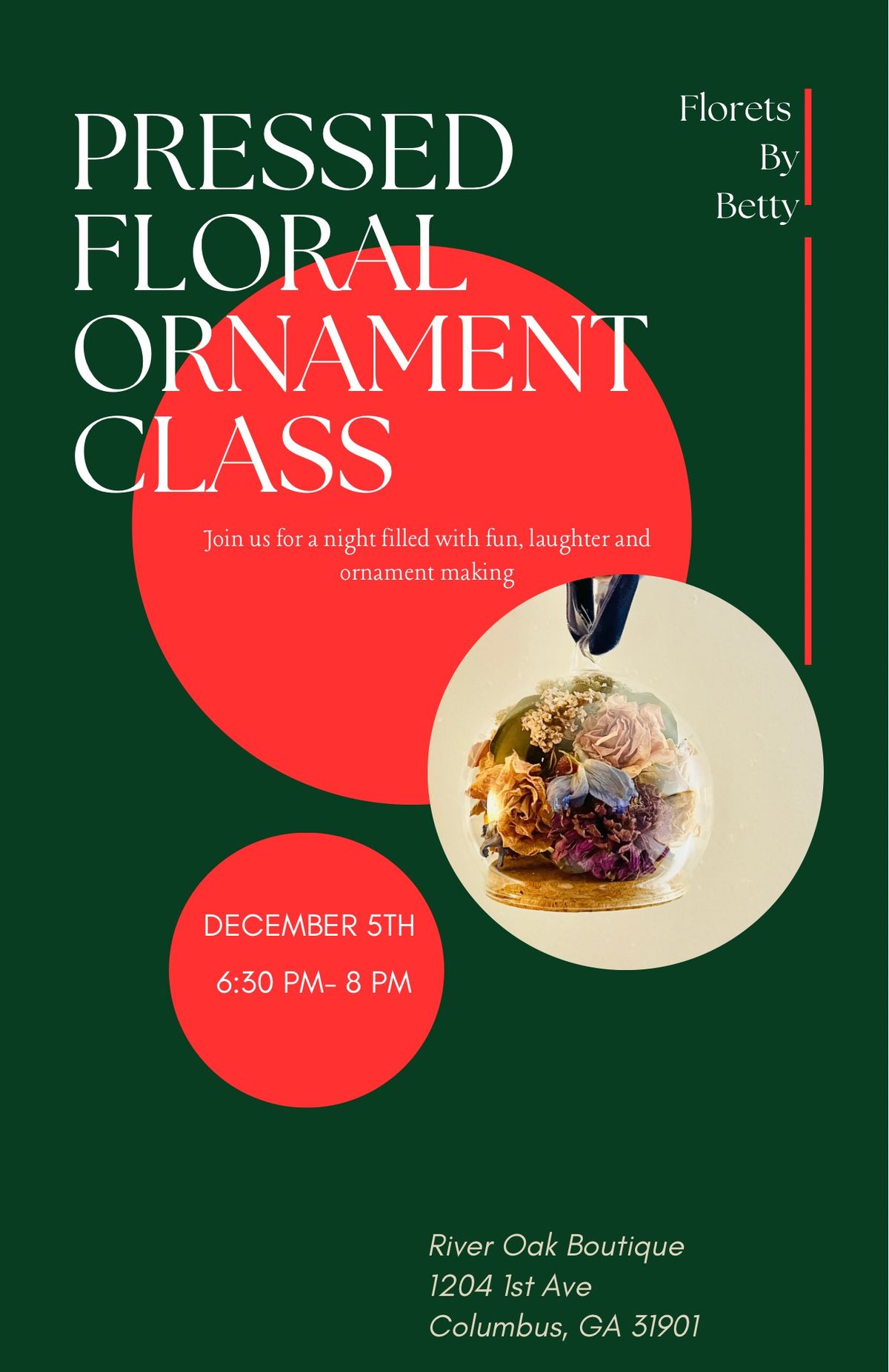 Pressed Floral Ornament Class 