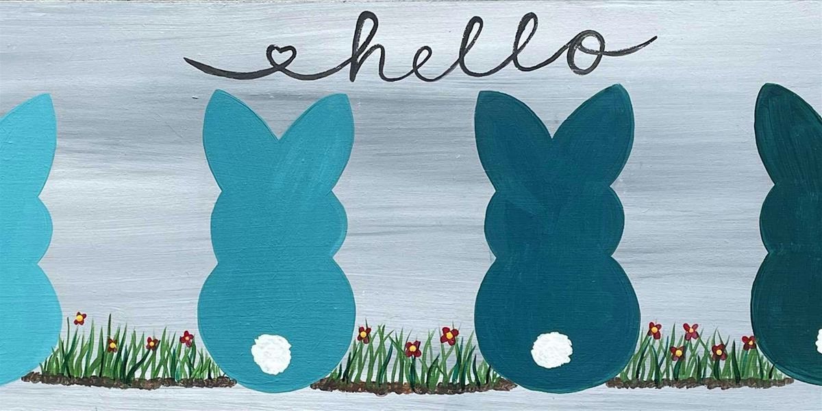 Blue Happy Bunnies - Paint and Sip by Classpop!\u2122