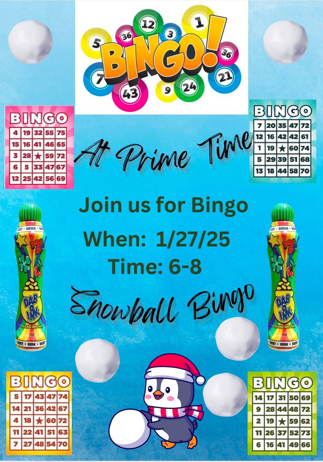 Snowball Bingo