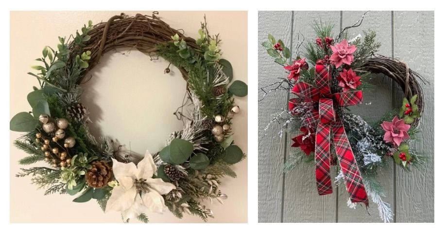 Wood Flower Christmas Wreath Making