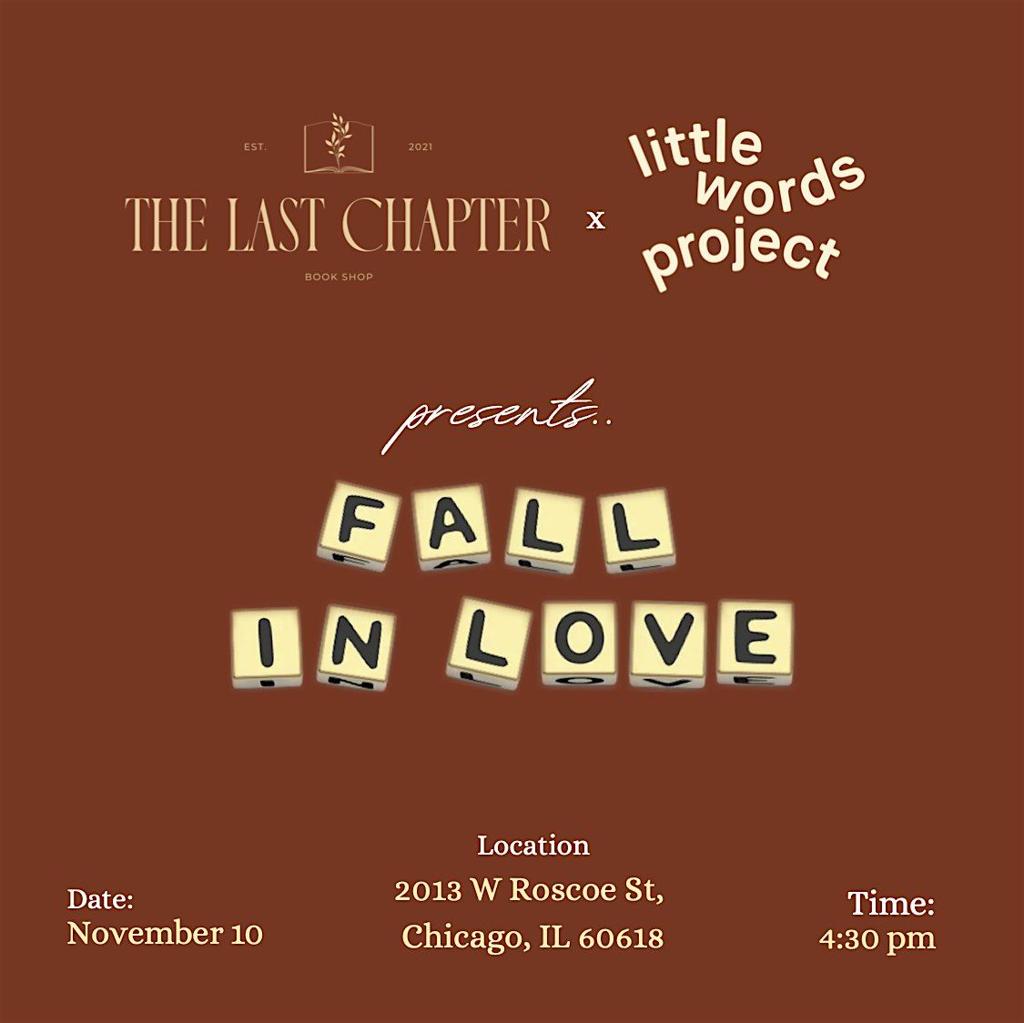 TLC X Little Words Project Fall in Love Beading Experience