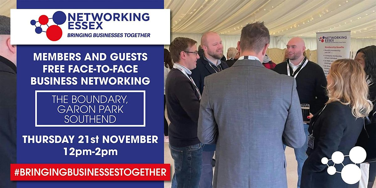 (FREE) Networking Essex in Southend Thursday 21st November 12pm-2pm