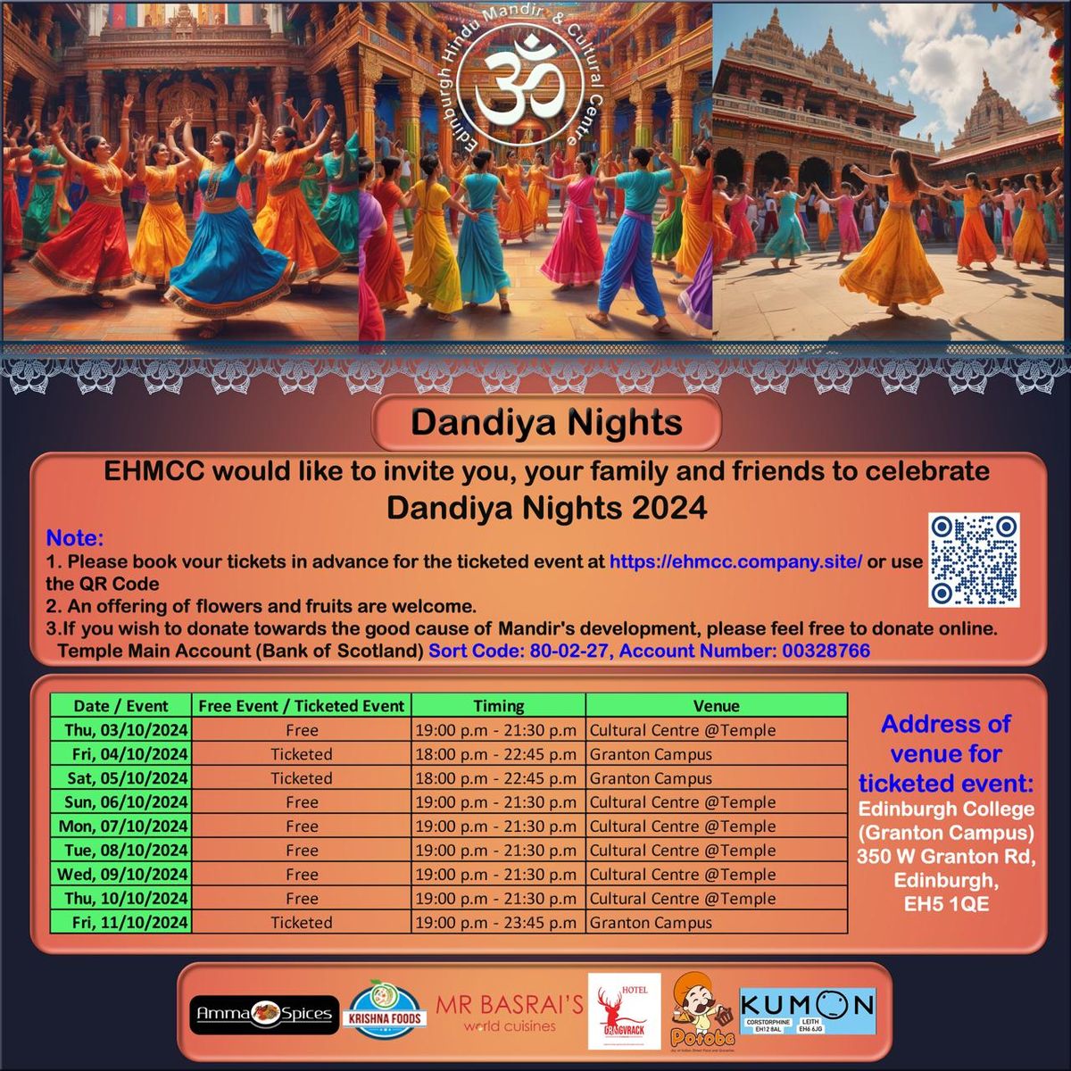 Navratri ( Ticketed Event) on 4th-5th-11th Oct Book Tickets Now