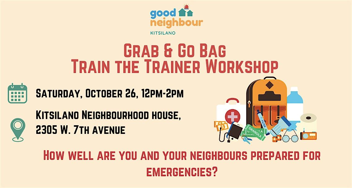 Good Neighbour Kitsilano: Grab & Go Bag - Train the Trainer Workshop