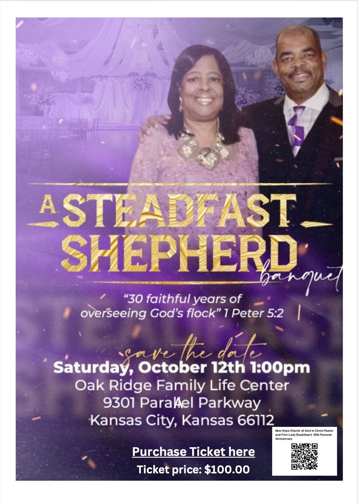 Pastor and Lady Bradshaw 30 years of Leadership Celebration Services