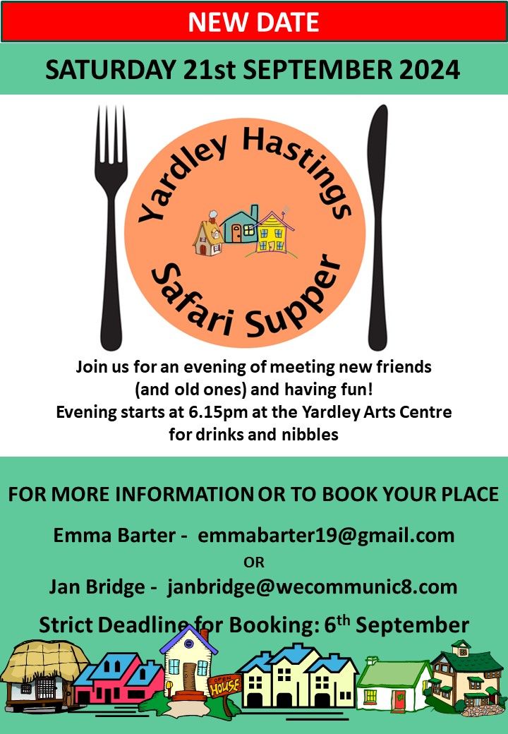 Yardley Hastings Safari Supper - New date!