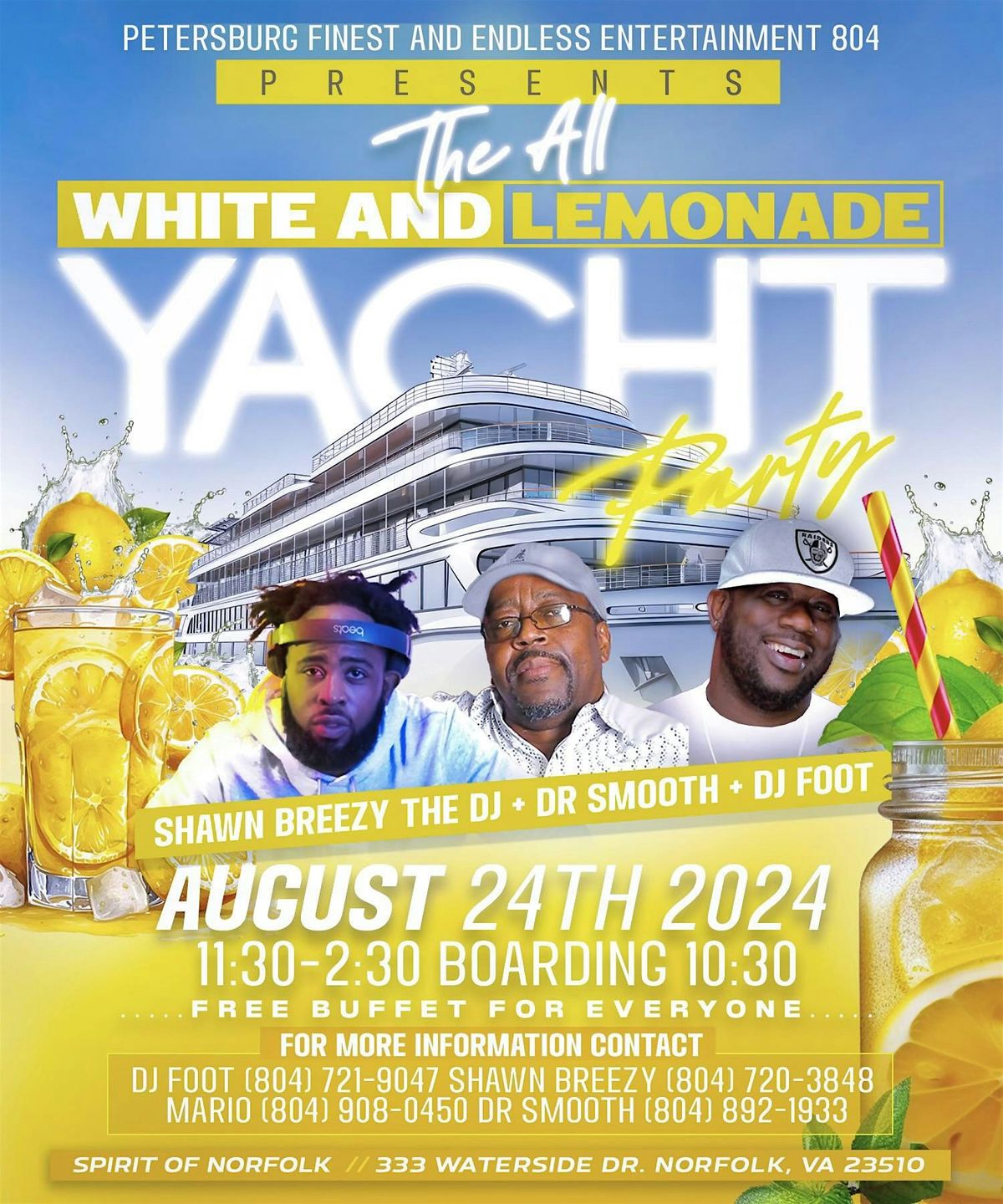 THE ALL WHITE AND LEMONADE YACHT PARTY