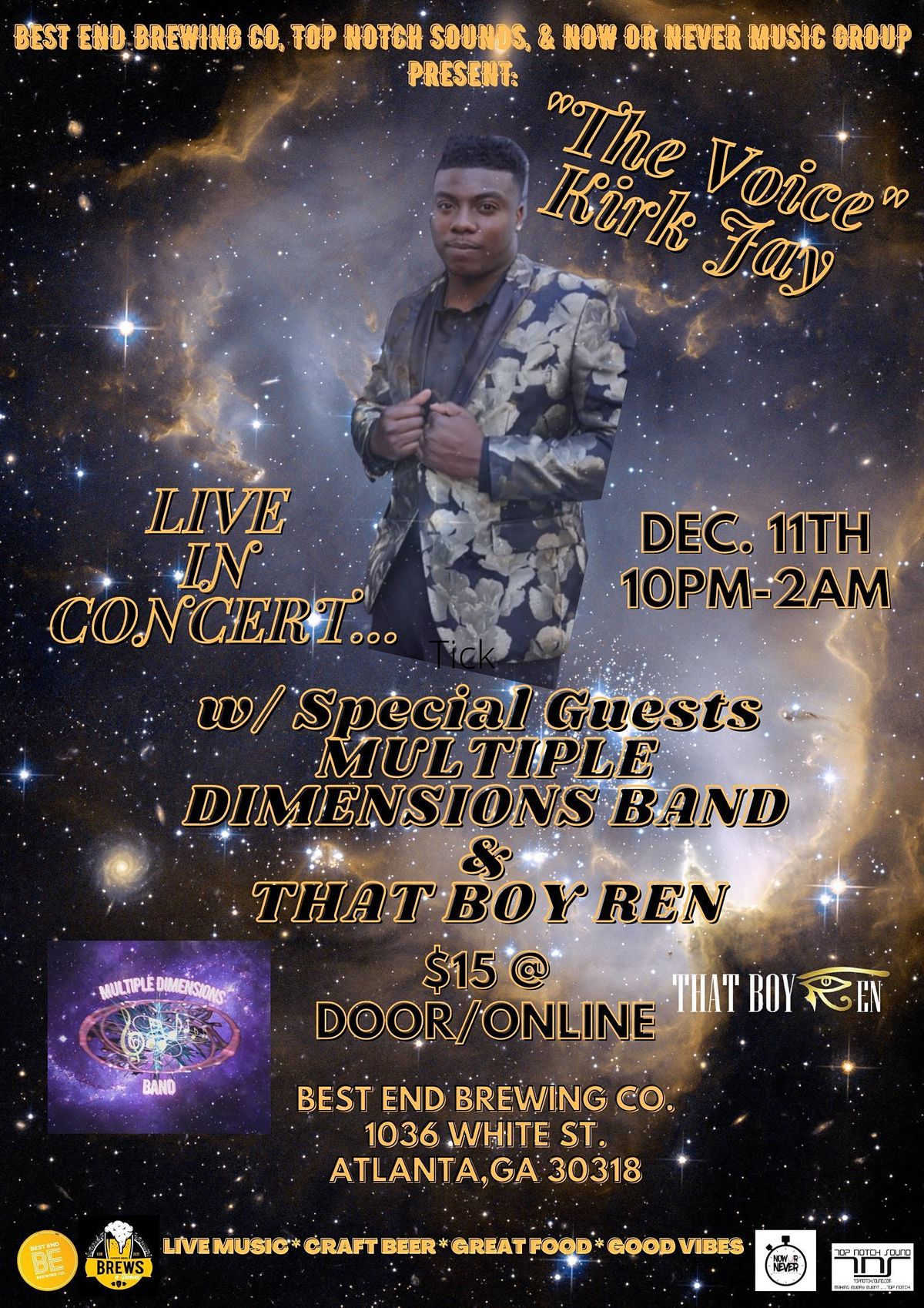 Kirk Jay in concert with guests  That Boy Ren & Multiple Dimensions Band