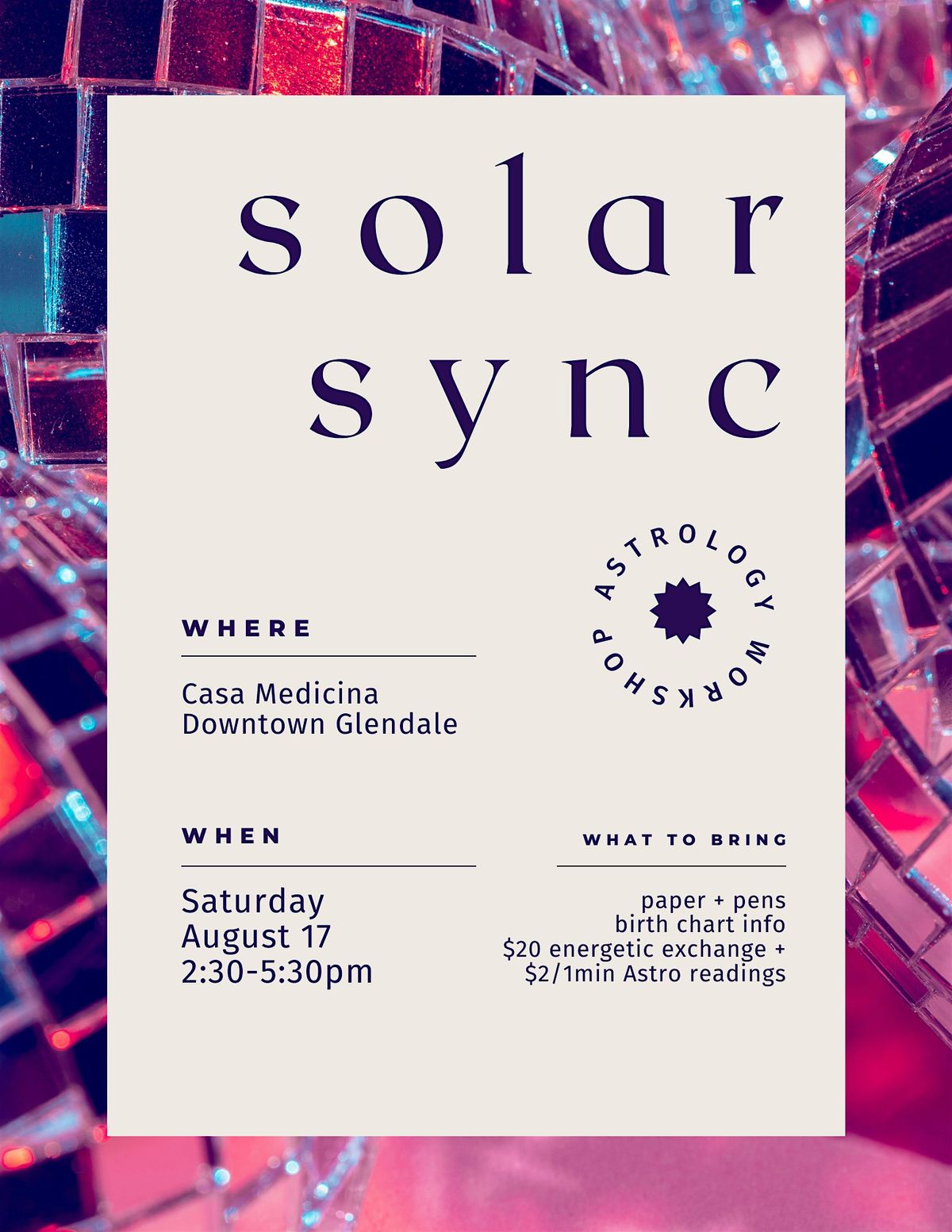 Solar Sync Astrology Workshop