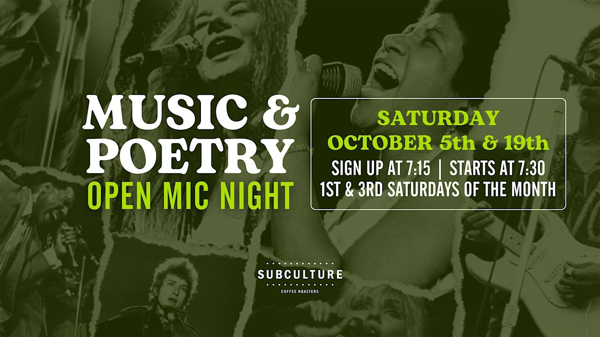 Music & Poetry Open Mic Night at Subculture Coffee