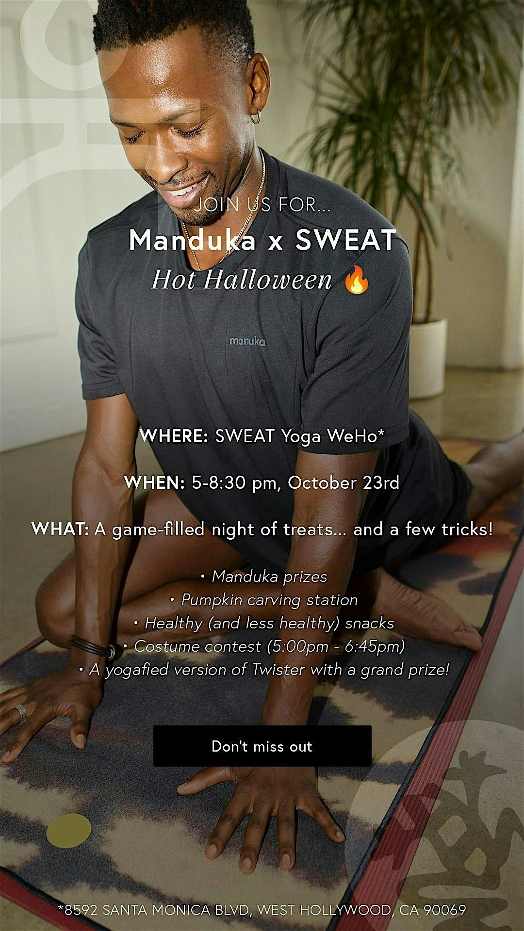 Hot Halloween with  SWEAT YOGA X MANDUKA