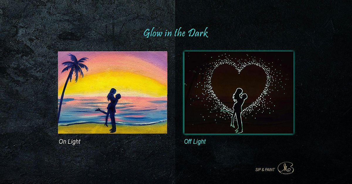 Sip and Paint (Glow in the Dark): Sunset Romance (8pm Sat)