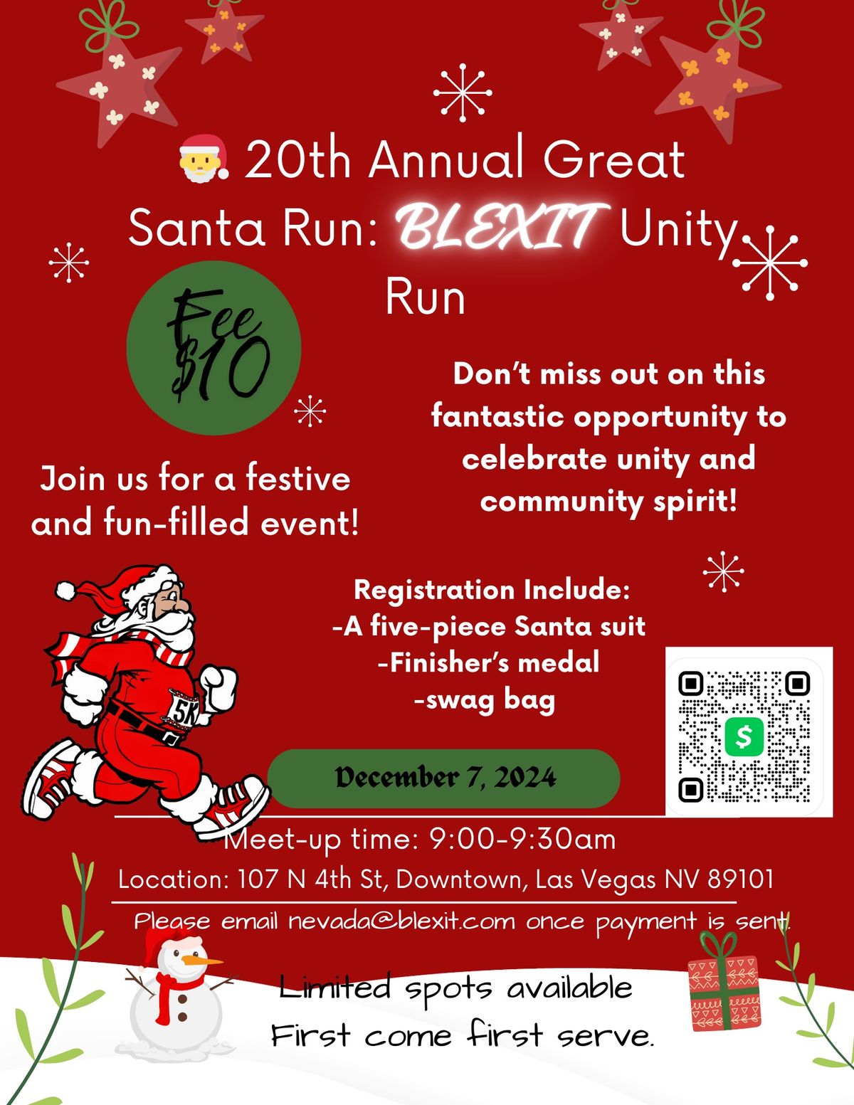 BLEXIT unity run 20th Annual Great Santa Run