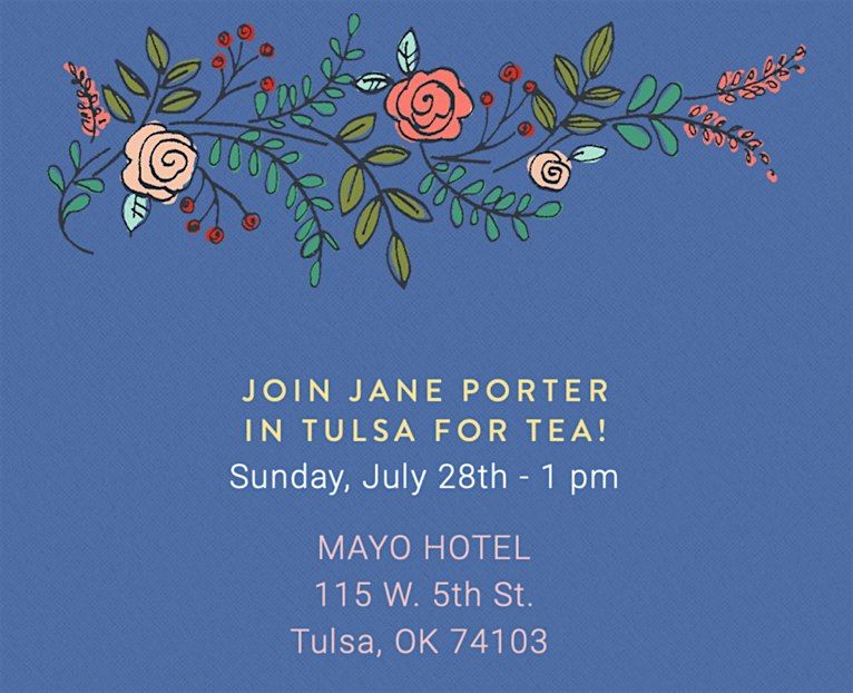 Tea in Tulsa with Jane Porter!