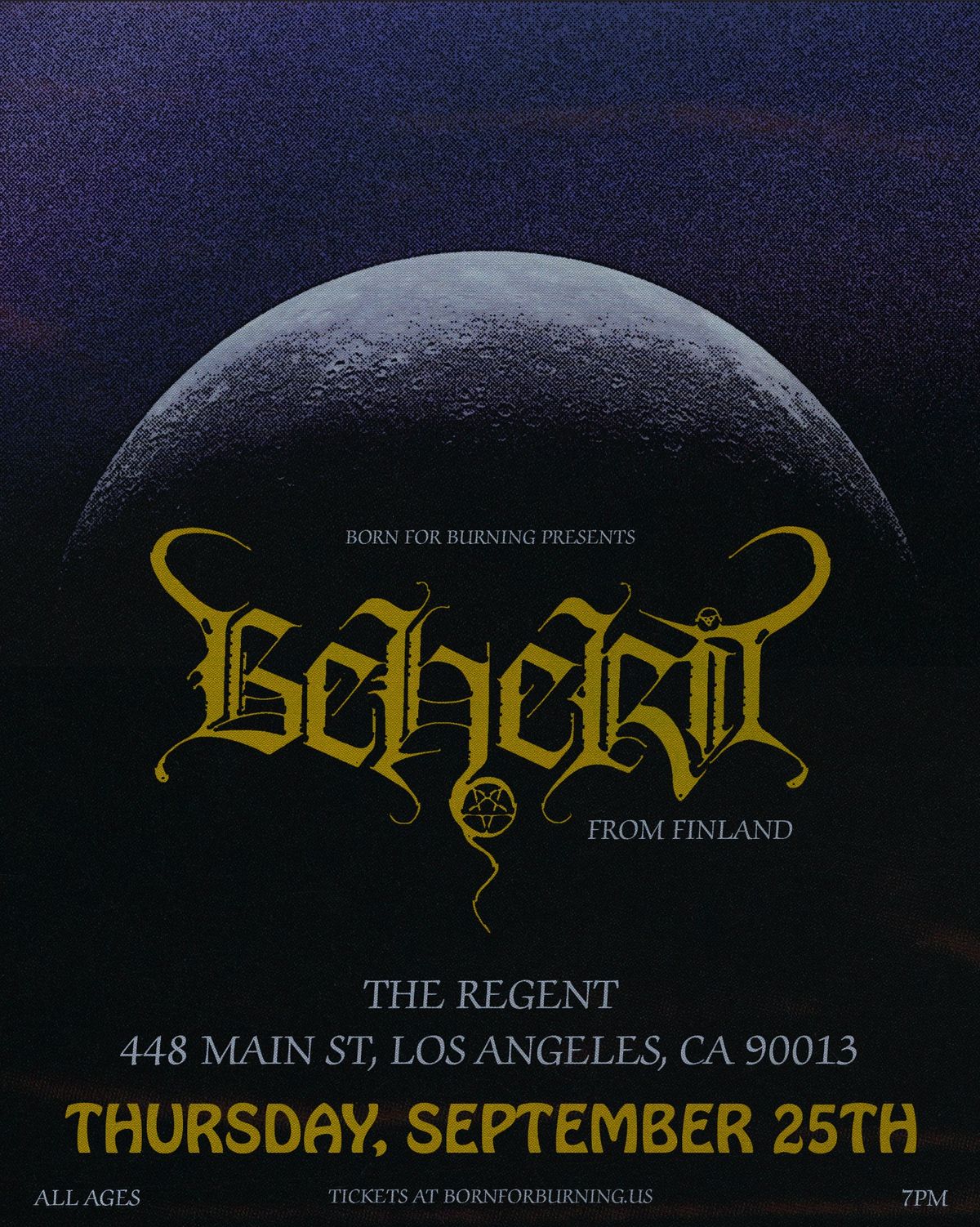 Sold Out: Beherit (Finland) at The Regent (Second Show Added)