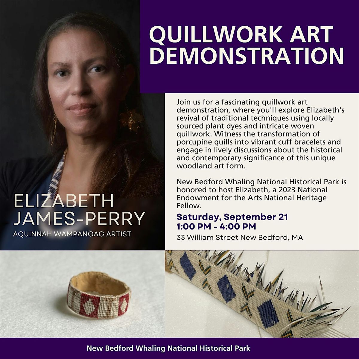 Quillwork Art Demonstration with Elizabeth James-Perry