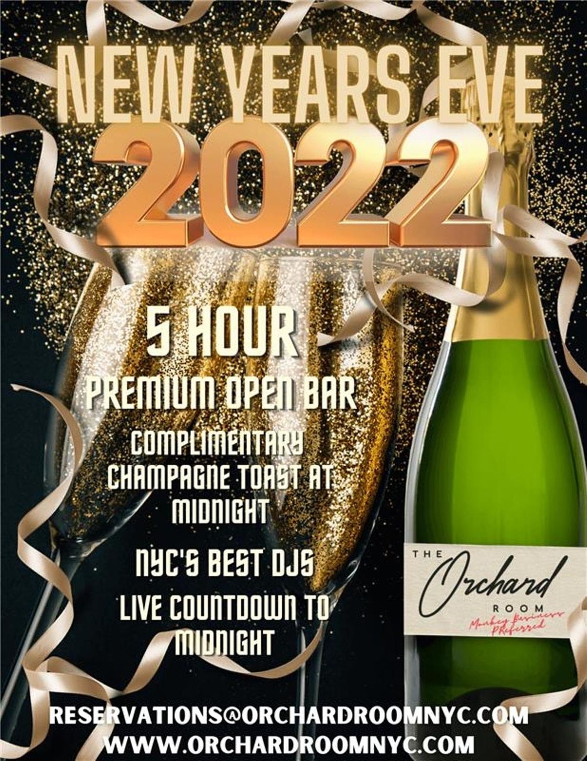 Orchard Room New Years Eve 2022, The Orchard Room, New York, 31