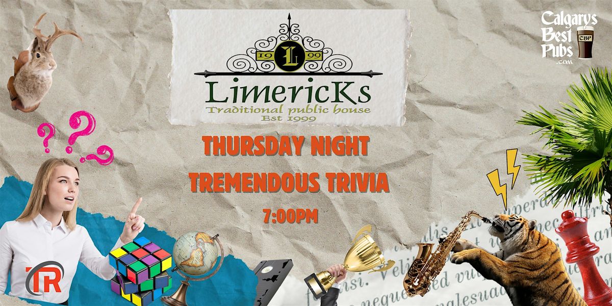 Calgary Limericks Traditional Public House Thursday Night Trivia