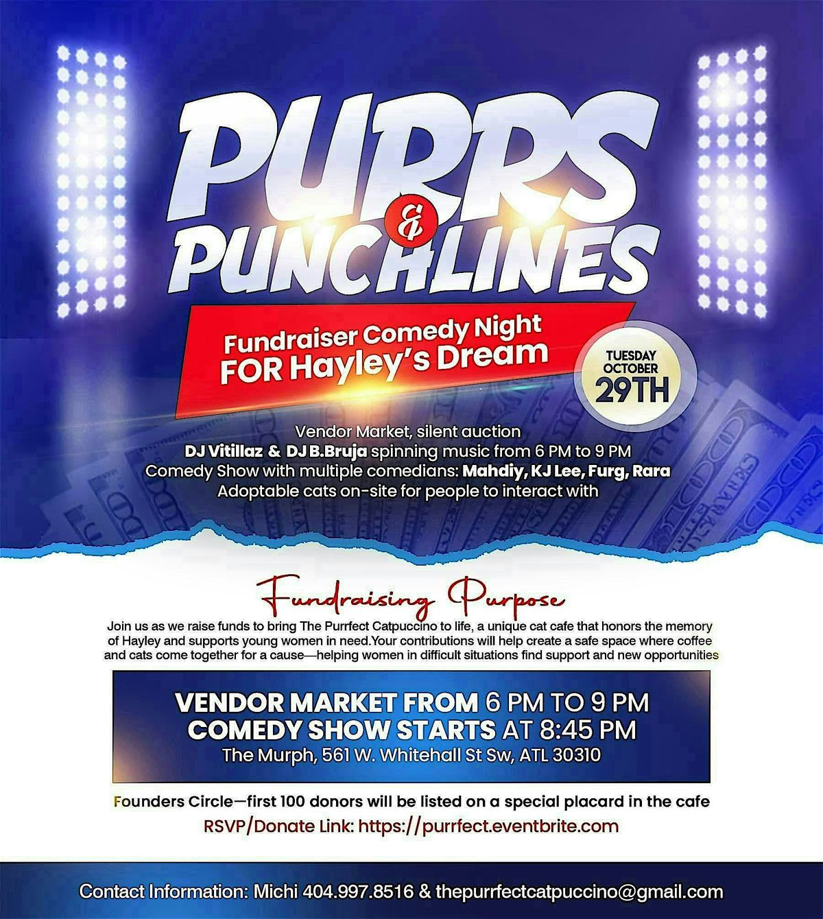 Purrs & Punchlines: Fundraiser Comedy Night for Hayley's Dream