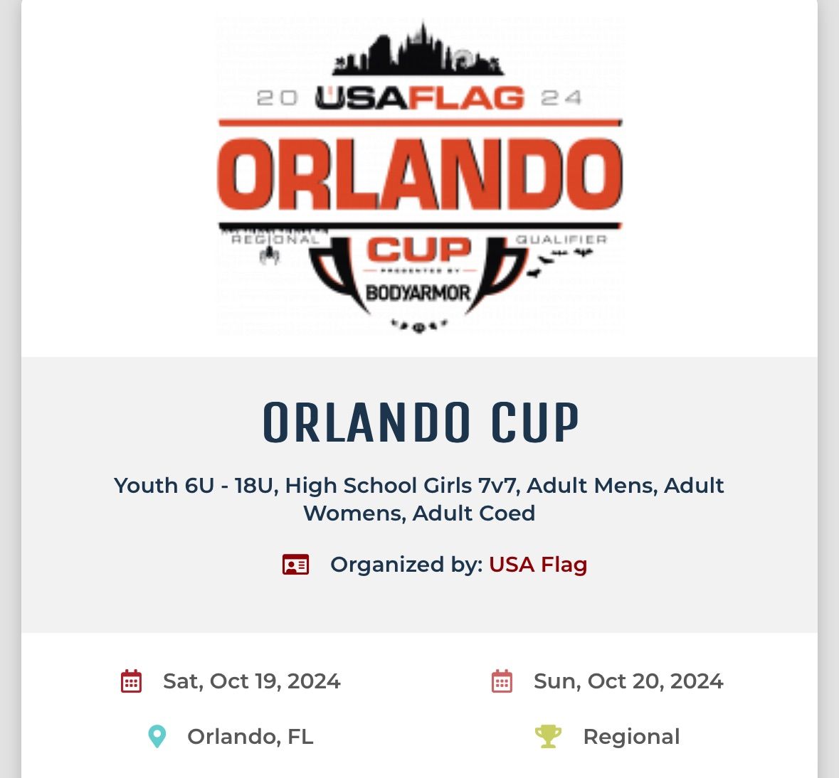 USAFlag Orlando Cup Tournament