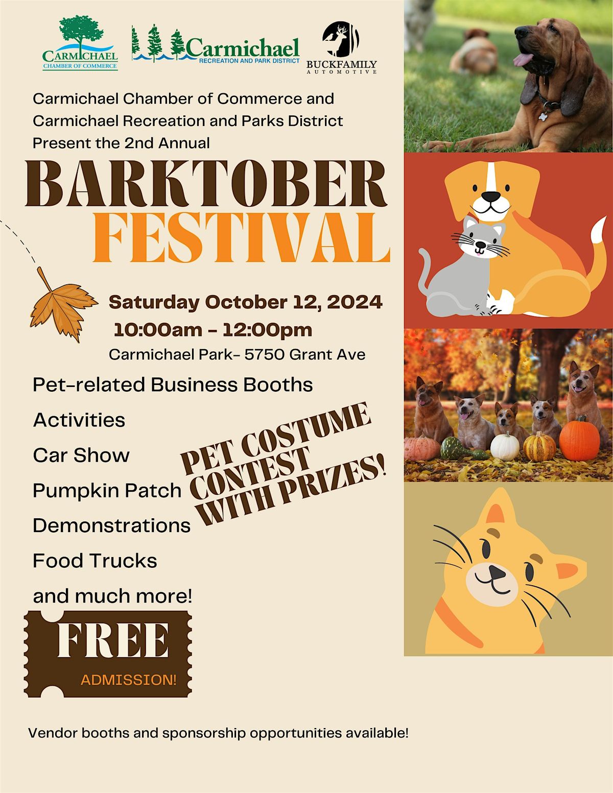 Carmichael's 2nd Barktober- Pet Costume Contest and Fall Festival