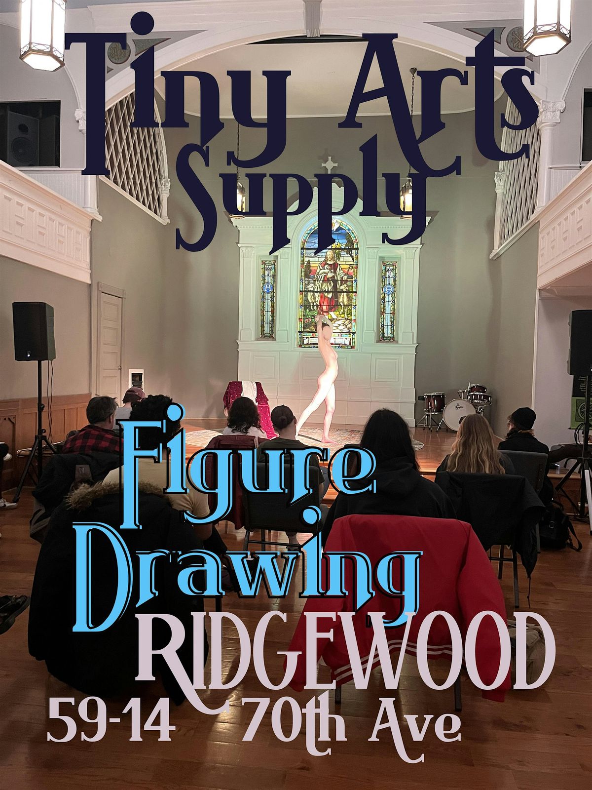 Nude Figure Drawing at The Church by Tiny Arts Supply