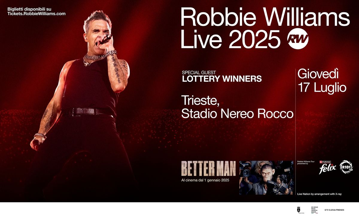 Robbie Williams Live 2025 allo Stadio Nereo Rocco, Trieste 