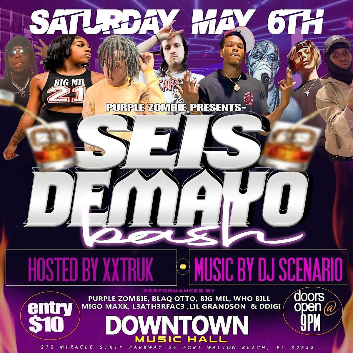 SEIS DE MAYO BASH / RAP SHOW, Downtown Music Hall, Fort Walton Beach, 6 ...