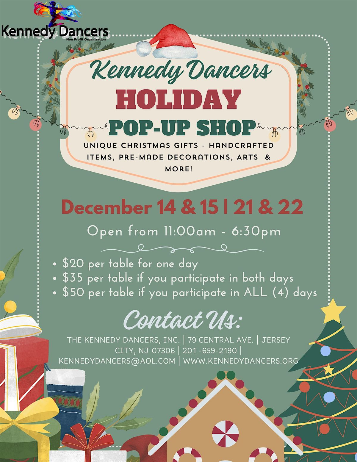 Call for Vendors: The Kennedy Dancers Holiday Pop-Up Shop