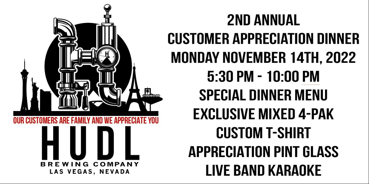 HUDL Brewing Customer Appreciation Dinner 2022