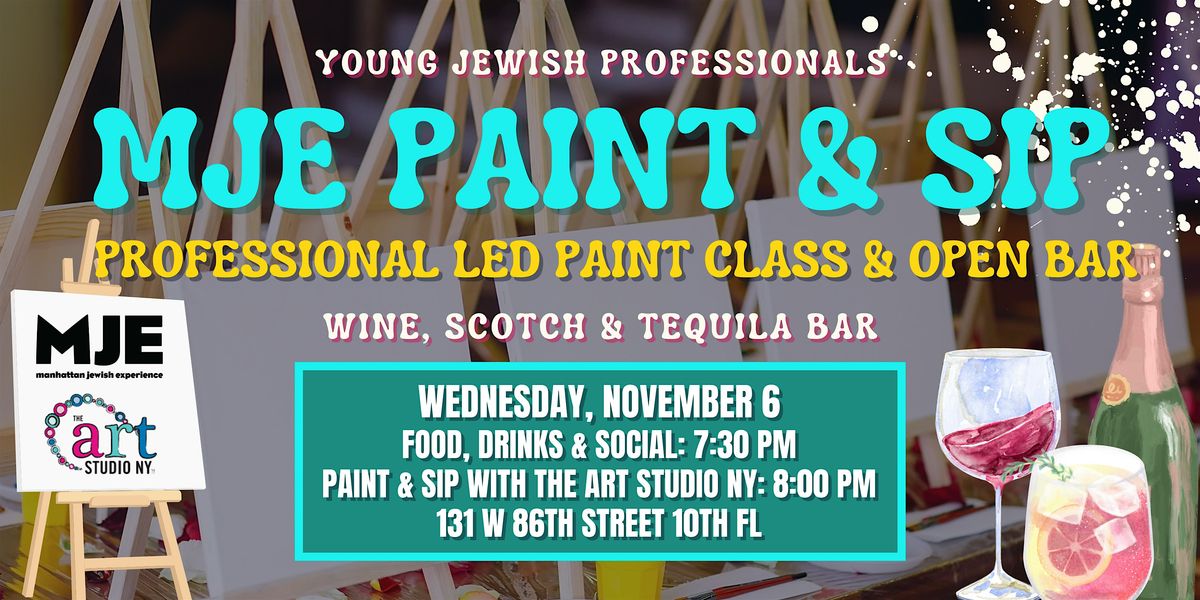 Paint & Sip Social: Pizza, Painting, Open Bar | MJE  & Art Studio NY