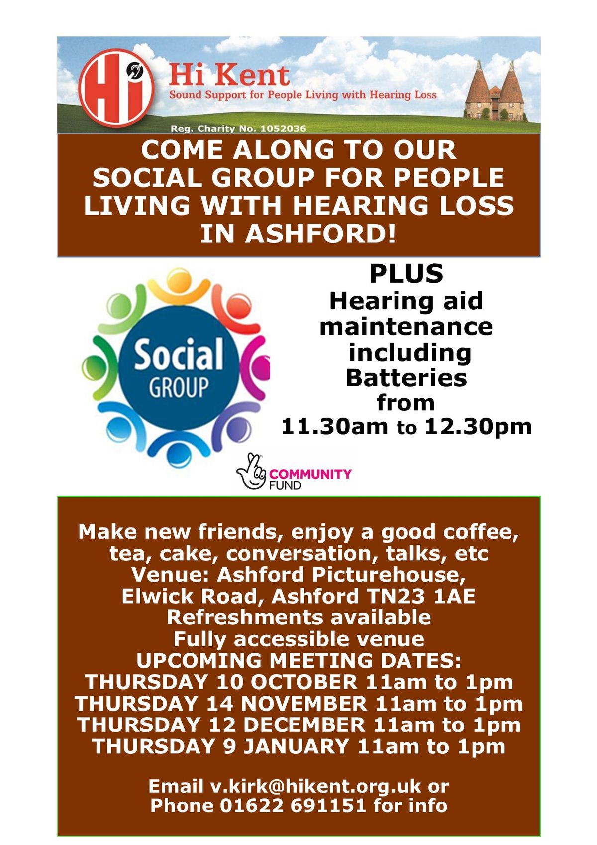 Ashford Social Group for People Living With Hearing Loss