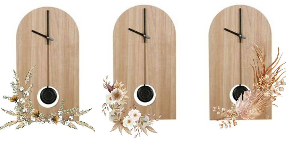 New topic- Floral -Pendulum clock   (dried & preserved flowers)