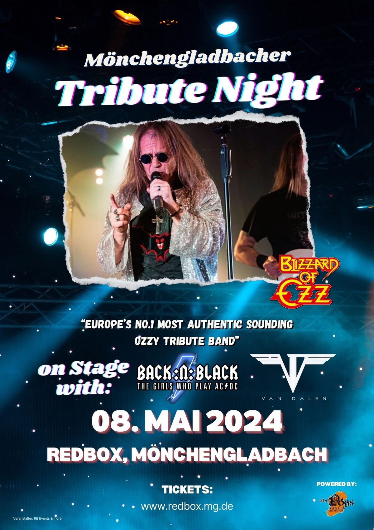 M\u00f6nchengladbacher Tribute-Night mit Back:N:Black, Blizzard of Ozz und Van Dalen